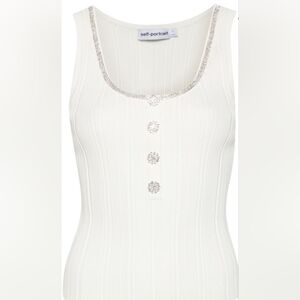 Self portrait embellished tank white large